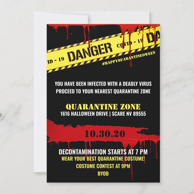 Quarantine Halloween Party Invitation (Front)