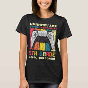 Quarantine Level Complete 5th Grade Gamer Back To  T-Shirt