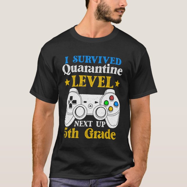 Quarantine Level Complete Back to School 5th Grade T-Shirt (Front)