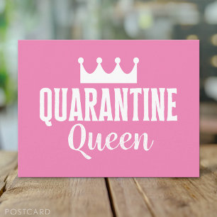 Quarantine Queen 2020 Pink Girly Virus Postcard