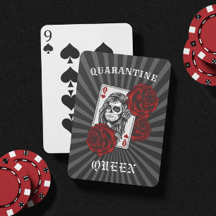 Quarantine Queen Skull & Roses Playing Cards