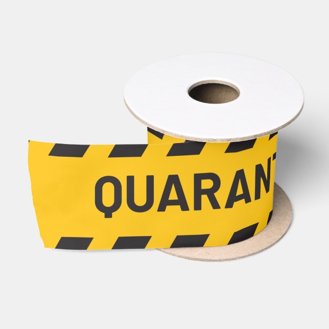 Quarantine Stripe Yellow Satin Ribbon (Spool)