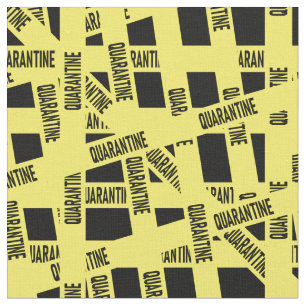 quarantine tape on black fabric
