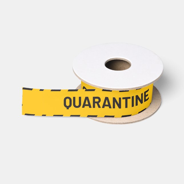 Quarantine Waring Stripe Yellow Satin Ribbon (Spool)