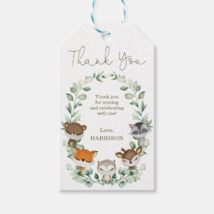 Quarantine Woodland Animals Greenery Baby Favours Gift Tags