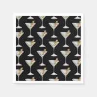 Quarantini Martini Cocktail Pattern Black