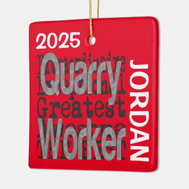 Quarry Worker Extraordinaire CUSTOM Ceramic Ornament (Left)