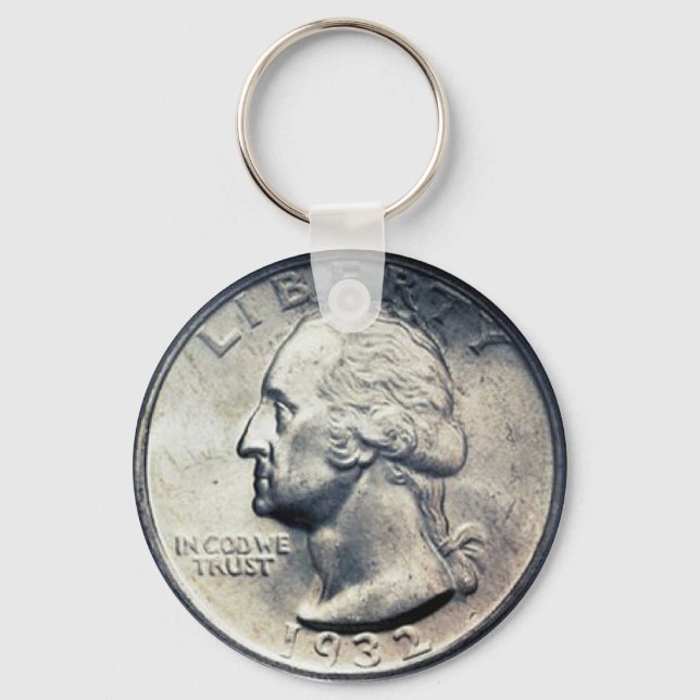 Quarter Dollar Key Chain. Key Ring (Front)
