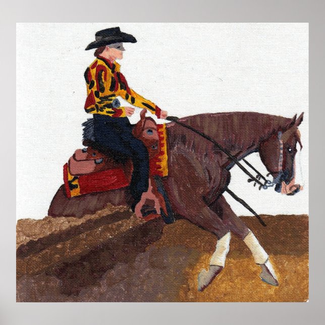 Quarter Horse Reining Horse Poster Print (Front)