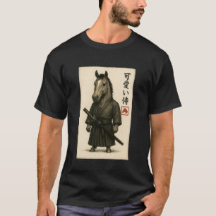 Quarter Horse Samurai Ink Art Sumi-e Style Novelty T-Shirt