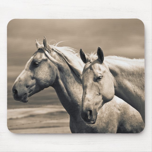 Quarter Horses On Canadian Prairie Mouse Pad (Front)