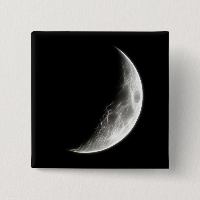 Quarter Moon Lunar Planet Globe 15 Cm Square Badge (Front)