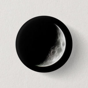 Quarter Moon Lunar Planet Globe 3 Cm Round Badge