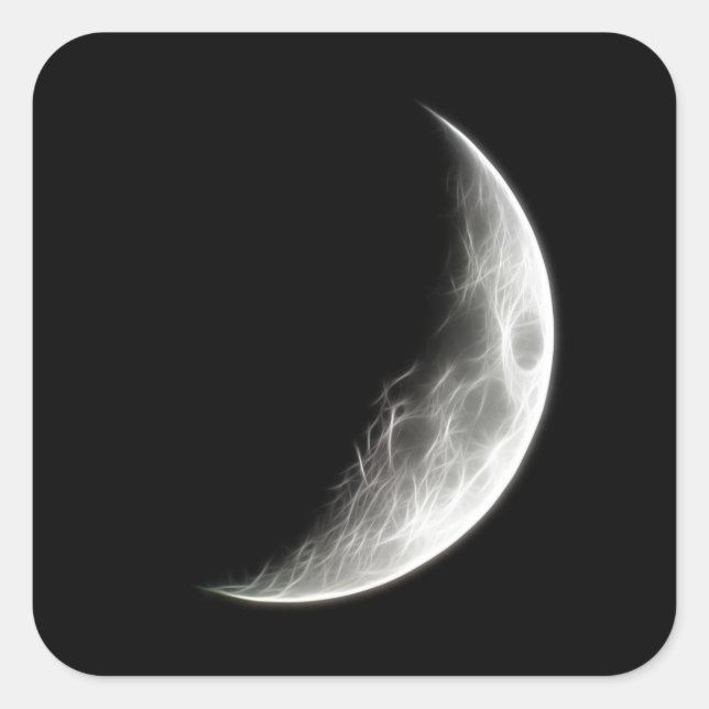 Quarter Moon Lunar Planet Globe Square Sticker (Front)