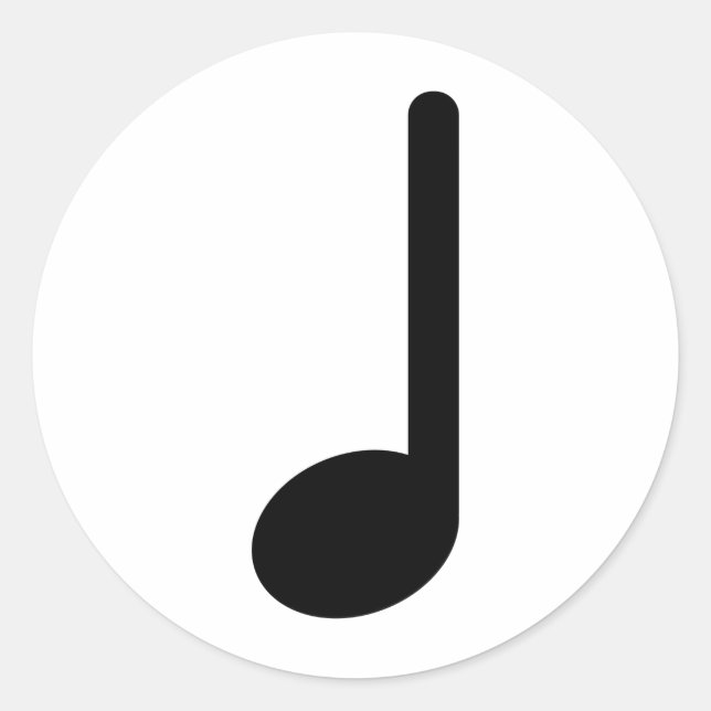 Quarter Note with Stem Facing Up Classic Round Sticker (Front)