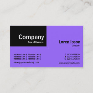 Quarter Patch - Black and Purple (9966FF) Business Card