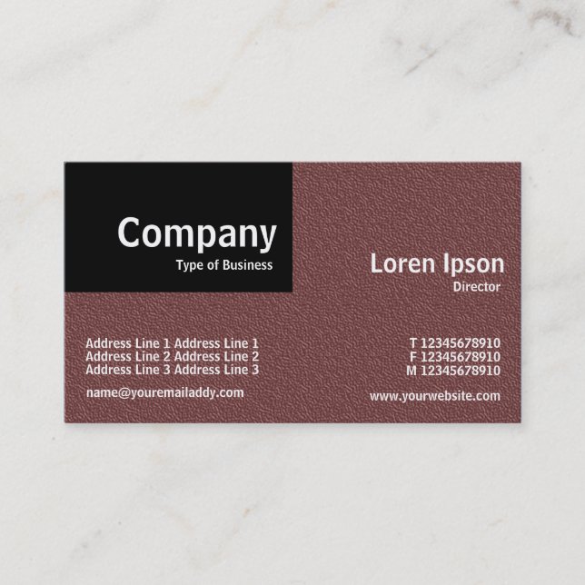 Quarter Patch - Brown Embossed Texture Business Card (Front)