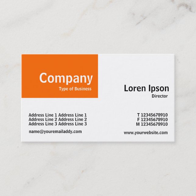 Quarter Patch - Orange and White Business Card (Front)