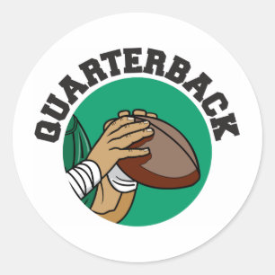 Quarterback Football Classic Round Sticker