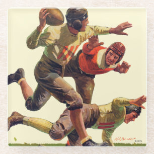Quarterback Pass Glass Coaster