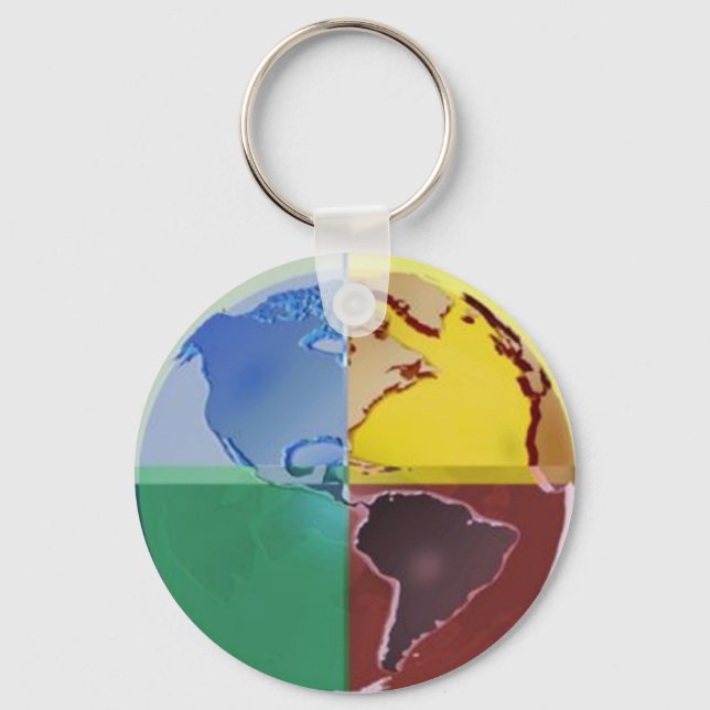 Quartered Globe - Keychain (Front)