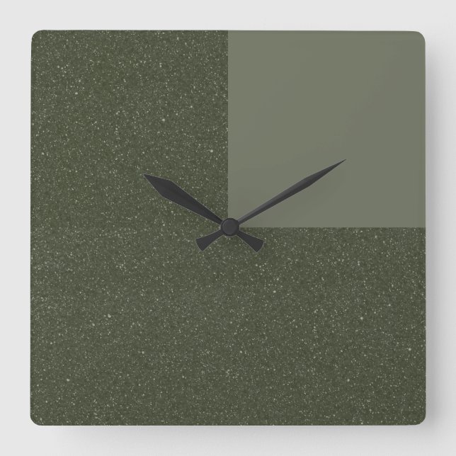 Quartered Moss Green Wall Clock (Front)