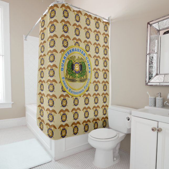 Quartermaster Corps Shower Curtain (In Situ)