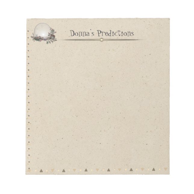 Quartz Crystal Ball Vintage Paper Personal Notepad (Front)
