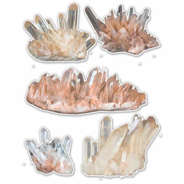 Quartz crystals gemstone rocks geology picture (Front)