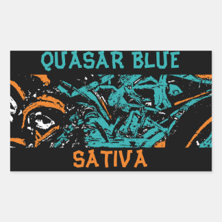QUASAR BLUE SATIVA RECTANGULAR STICKER