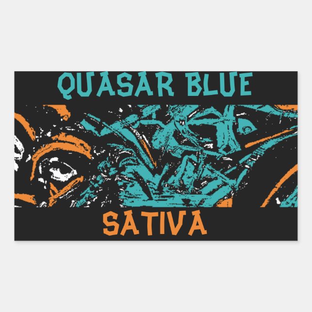 QUASAR BLUE SATIVA RECTANGULAR STICKER (Front)