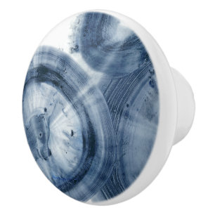 Quasars - Inky Blue Circles Ceramic Knob