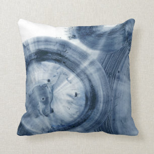 Quasars - Inky Blue Circles Cushion