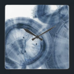 Quasars - Inky Blue Circles Square Wall Clock<br><div class="desc">Quasars IV by Ethan Harper. Design that uses inky blue hues to create abstract circular shapes.</div>