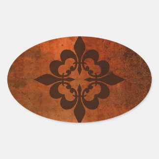 Quatre Fleur de Lis Oval Sticker
