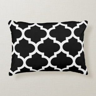 Quatrefoil Accent Pillow - Black and White Design