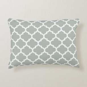 Quatrefoil Accent Pillow - Silver Grey Pattern