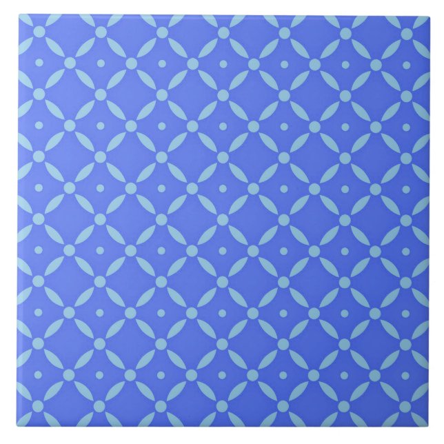 Quatrefoil Blue Design Tile (Front)