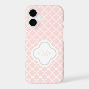 Quatrefoil Blush Pink Pattern Stylish Monogram