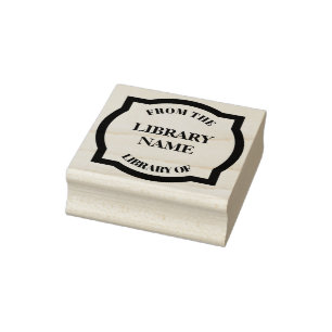Quatrefoil Book Plate - Library Rubber Stamp