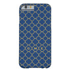 Quatrefoil clover pattern navy yellow 3 monogram
