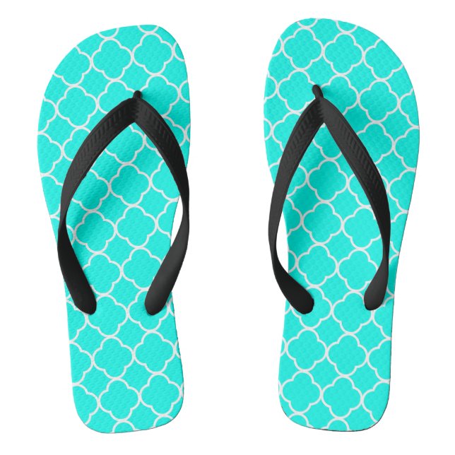 Quatrefoil Clover Pattern: Turquoise Jandals (Footbed)