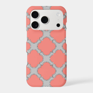 Quatrefoil coral and grey