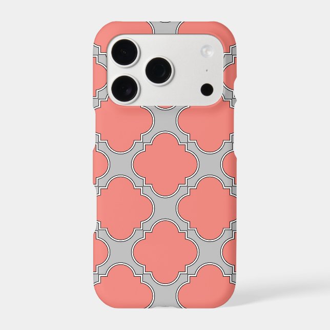 Quatrefoil coral and grey (Back)