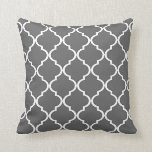 Quatrefoil DIY CHOOSE YOUR OWN COLOR grey Cushion