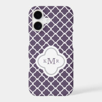 Quatrefoil Eggplant Chic Pattern Stylish Monogram