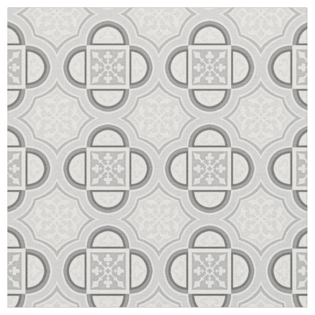 Quatrefoil Grey Fabric (Close Up)