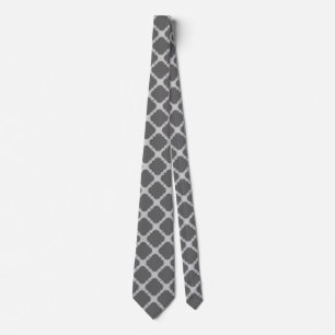 Quatrefoil in shades of grey tie