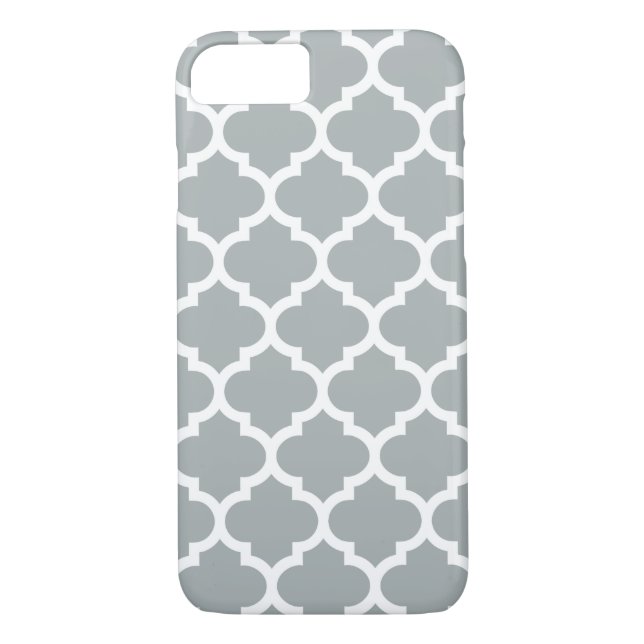Quatrefoil iPhone 7 Case in Paloma Grey (Back)