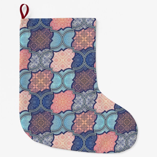 Quatrefoil Large Christmas Stocking (Front)